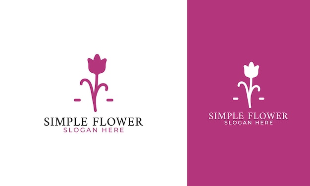 Simple flower logo design for cosmetic or beauty care icon