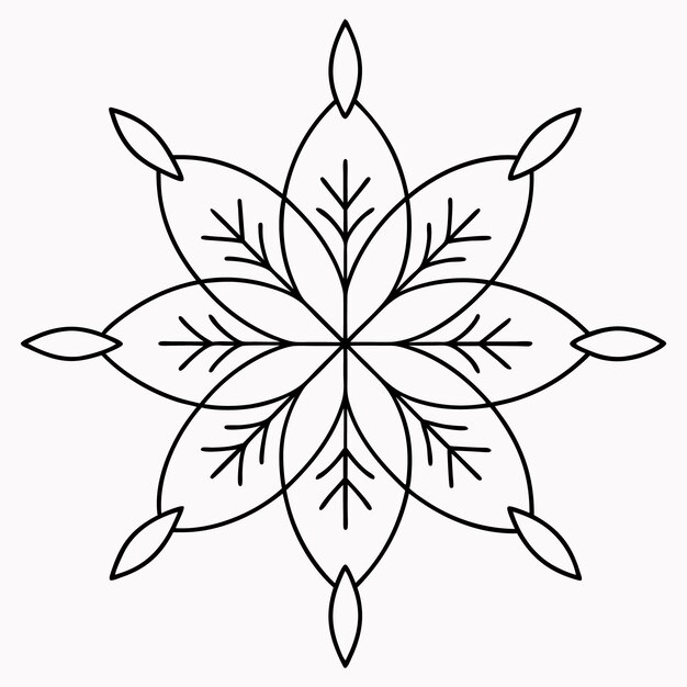 Vector simple flower mandala pattern for coloring book pages easy floral design