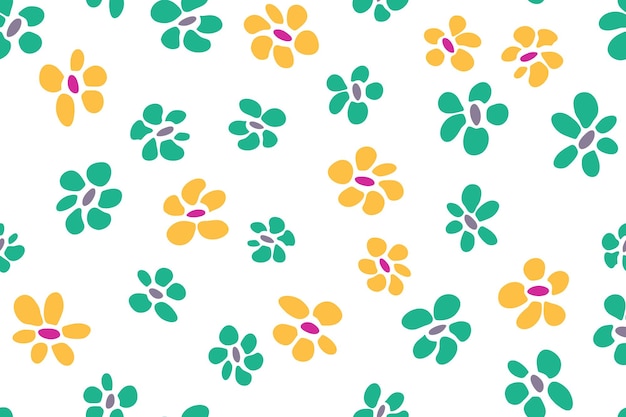 Simple flower seamless pattern vector tissue print design Rusti