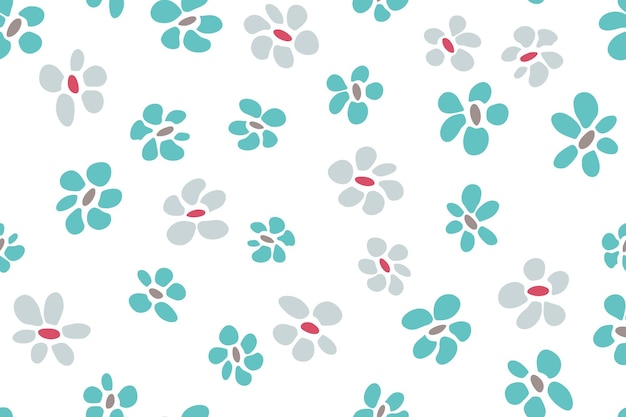 Simple flower seamless pattern vector tissue print design Rusti