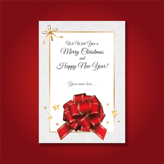 Simple, formal and elegant Christmas hand-written greeting card.