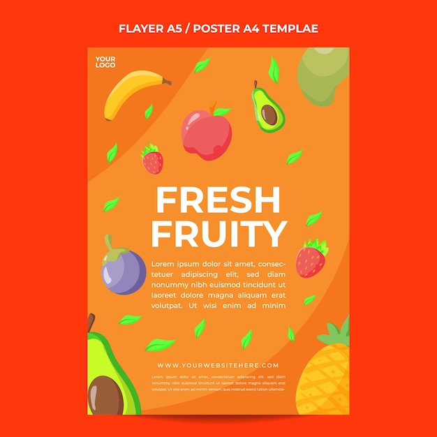 Simple fresh fruit poster template