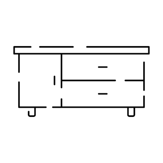 Simple furniture Vector Line Icons Home design interior Vector tv stand drawer dresser and mirror