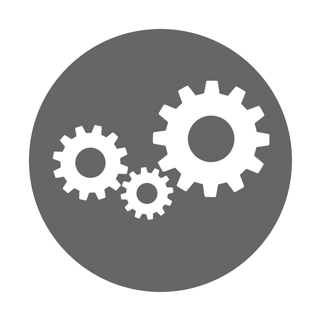 Simple gears sign simple icon of work tools