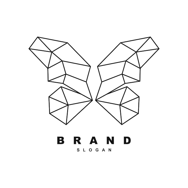 Simple geometric butterfly logo design