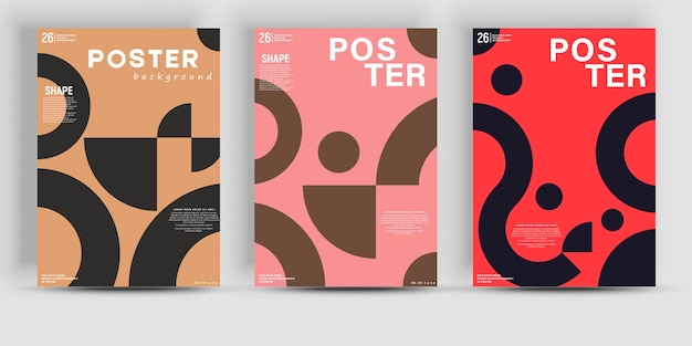 Simple geometric covers set. Minimalist vector templates. Useful for poster art, front page design.