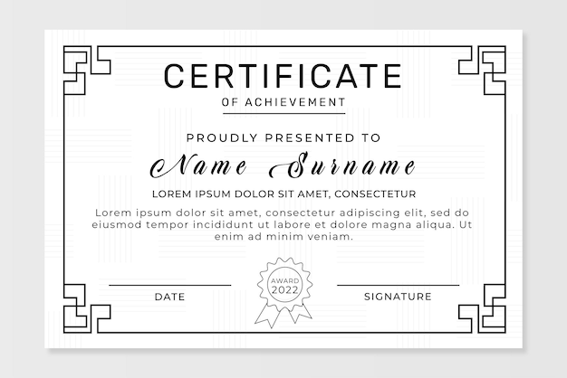 simple geometric line border certificate template