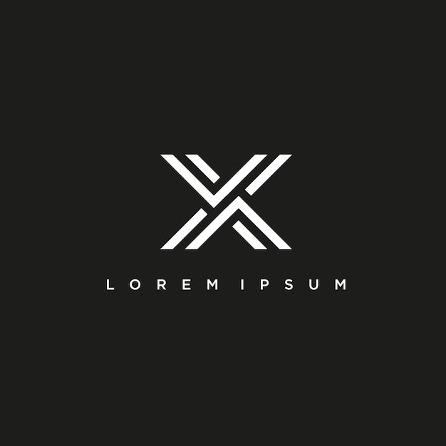 simple geometric line letter X logo design