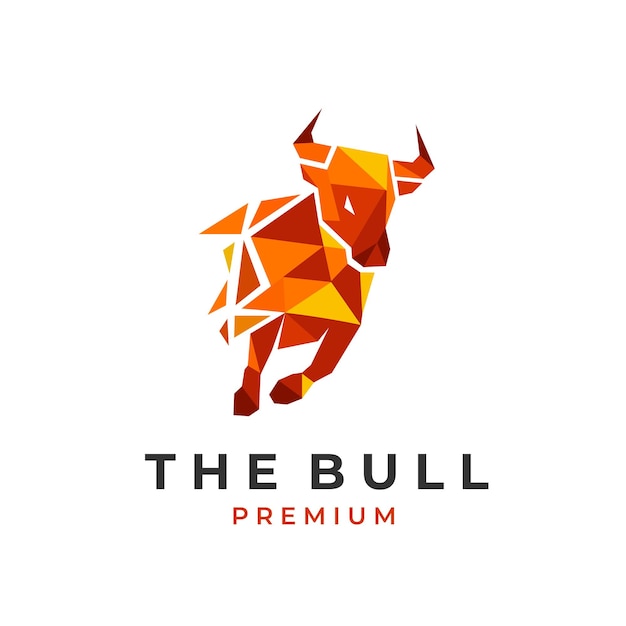 Simple Geometric Red Bull Vector illustration logo