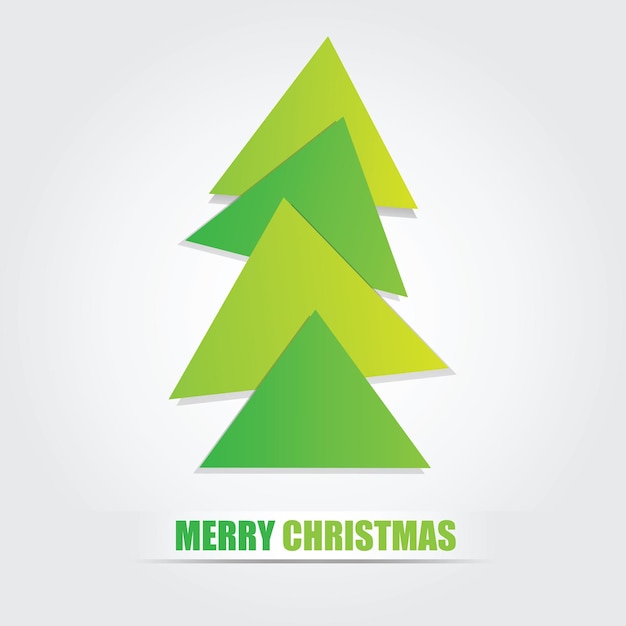 The simple geometric shapes of triangle form a modern, stylized Christmas tree