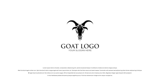 Simple goat logo design with modern concept premium vector