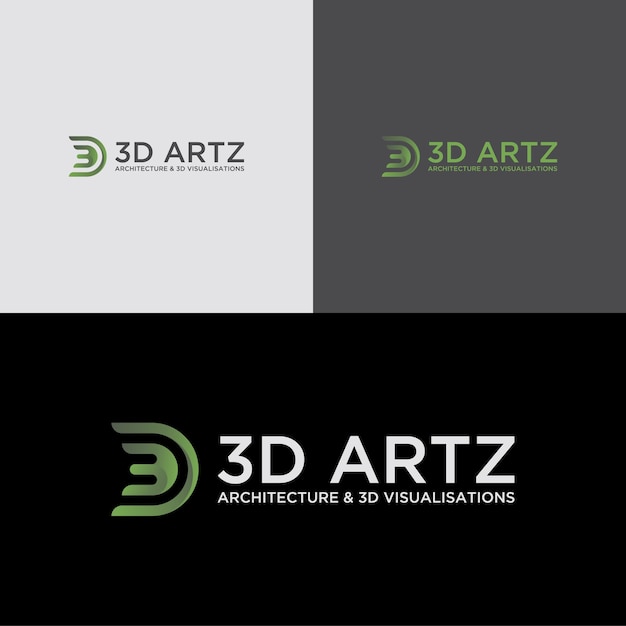 simple gradient 3d logo