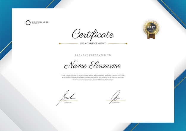 Simple Gradient elegant geometric certificate template