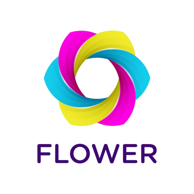 Simple Gradient Flower Logo Design