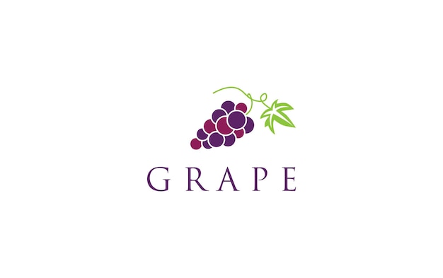 Simple Grape logo grapes icon vector