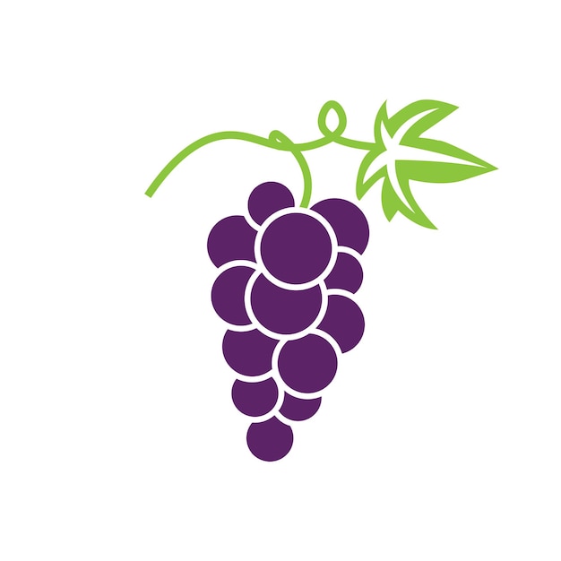 Simple Grape logo grapes icon vector