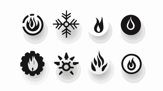 Vector simple graphic pictogram vector of cold and hot icon