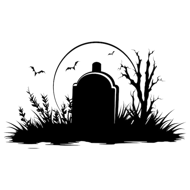 Simple grave vector illustration Halloween or decoration