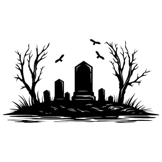 Simple grave vector illustration Halloween or decoration