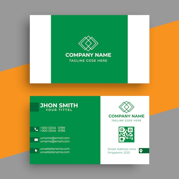 Simple Green business card template