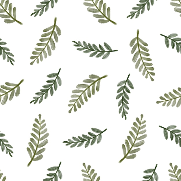 simple green leaves seamless pattern