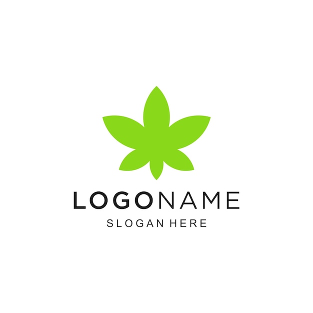 simple green logo design template elements