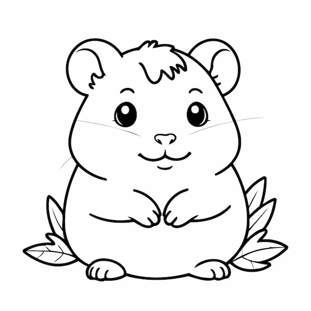 Simple hamster illustration for kids page