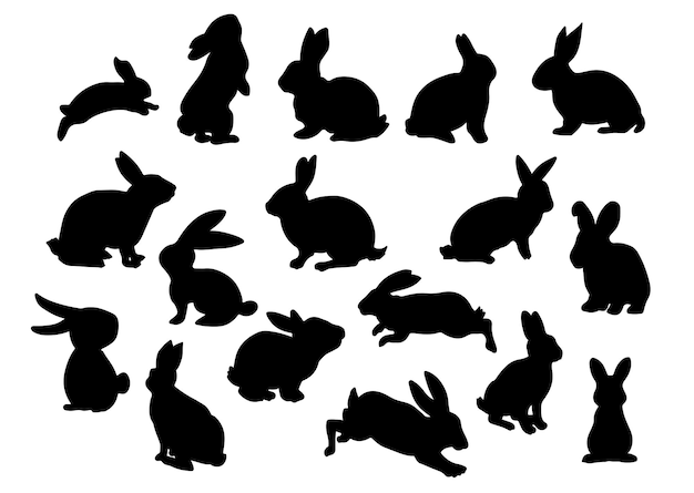 simple hand drawn of rabbit silhouette