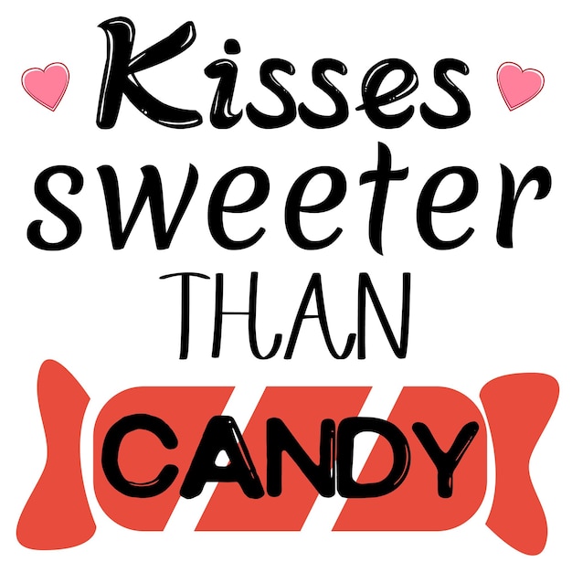 simple Handwritten Black Kiss Like Sugar SVG Phrase Free Vector