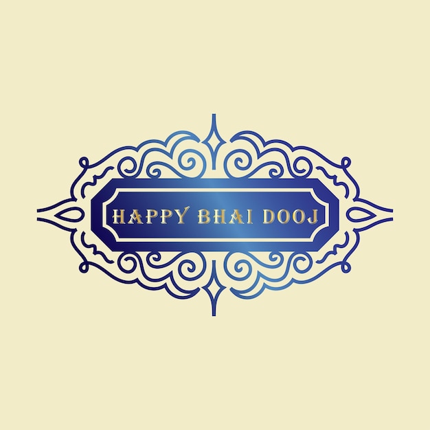 Simple Happy bhai dooj wishes greeting card With FREE VECTOR