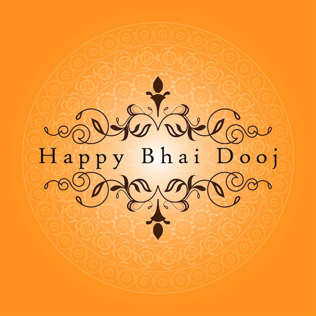 Simple Happy bhai dooj wishes greeting card With FREE VECTOR