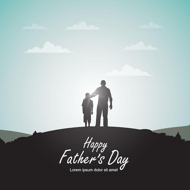 simple happy father's day design on blue background