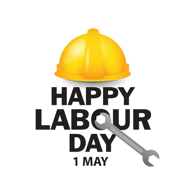 Simple happy labor day poster or banner ilustration