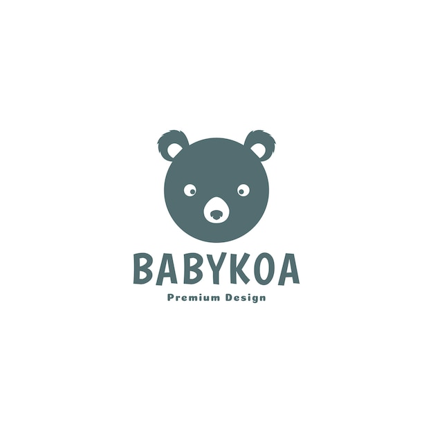 Simple head cartoon koala doll kids logo symbol icon vector graphic design illustration idea