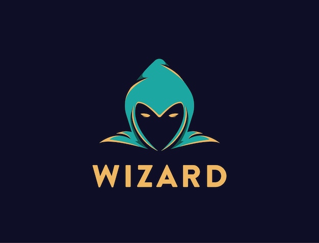 Simple head of wizard logo template on black