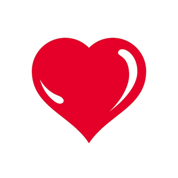 Simple heart icon or logo flat vector sign.