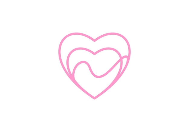 simple heart logo sign love dating concept icon design