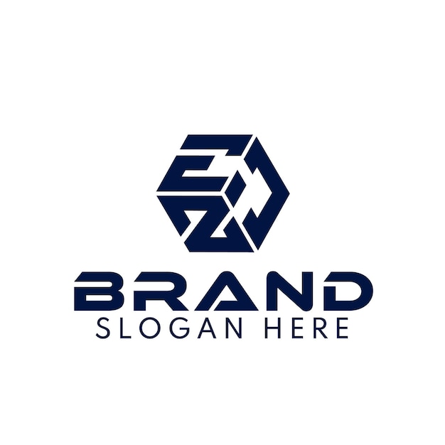 simple hexagonal EZJ or Box EZJ logo design for sport company