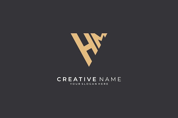 Simple HM Monogram logo design for business template