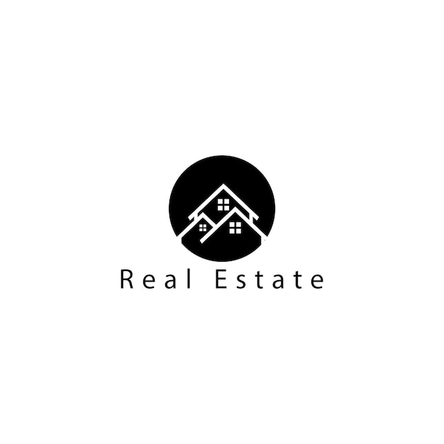 Simple home real estate logo icon vector