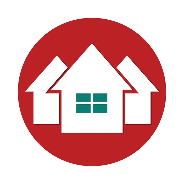 Simple house symbol and home vector icon sign with white background