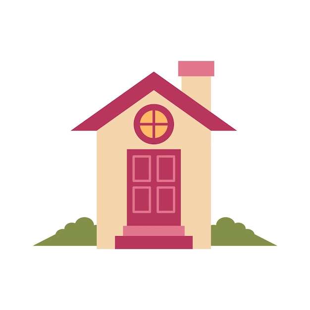 Simple house vector Flat style modern building