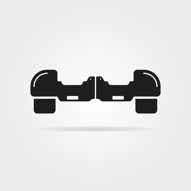 Simple hoverboard icon with shadow. concept of innovation, gyroscope machine, gyroscooter, two-wheel, invention. isolated on gray background. flat style trend modern logo design vector illustration