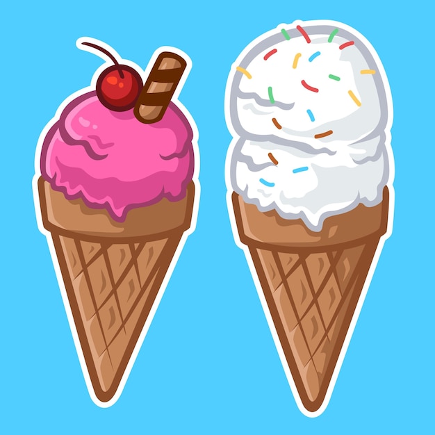 Simple Ice Cream Illustration set