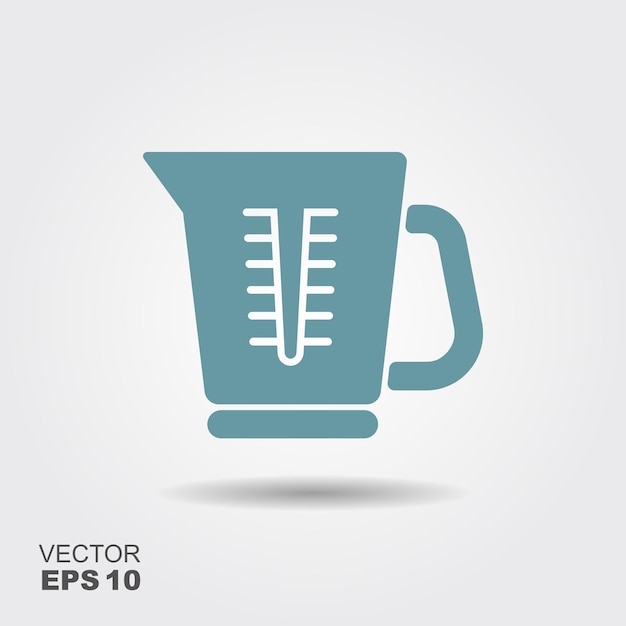 Simple icon of kitchenware measuring cup in flat style