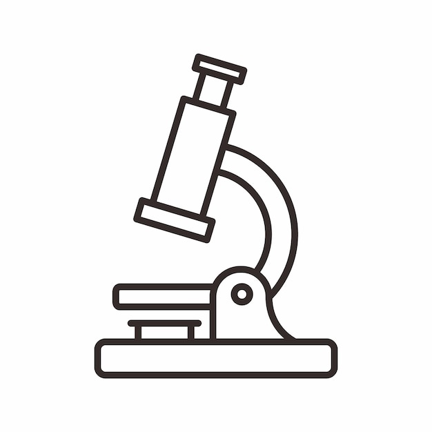 simple icon of microscope with outline