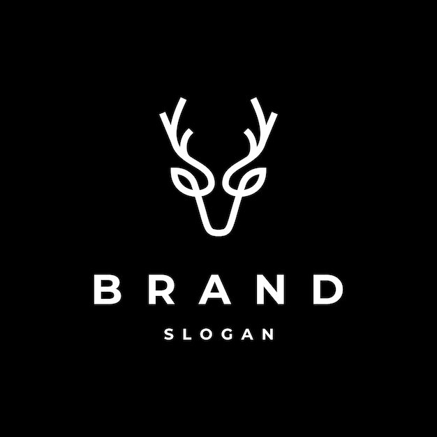 Simple Iconic Deer Head Logo Design