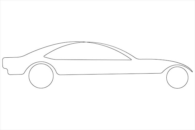 Simple illustration of car vector continuous single line art