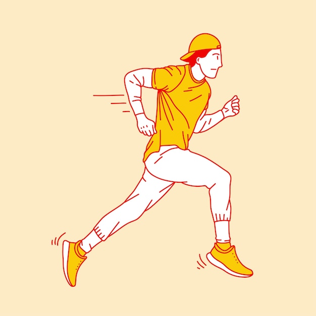 Simple illustration cartoon from running sports men 4