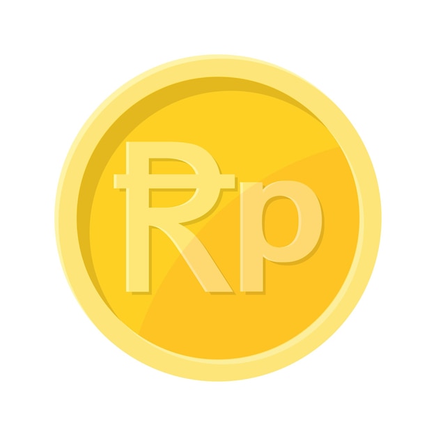 Simple illustration of Indonesian rupee coin Concept of internet currency Flat style